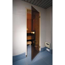 Saunové dvere - celosklenené/bronzové,bezprahové